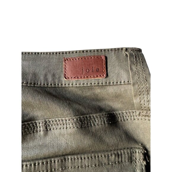 Joie Women's Sz 27 Park Mid Rise Coated Skinny Pants in "Fatigue" Green Pants - Picture 12 of 16